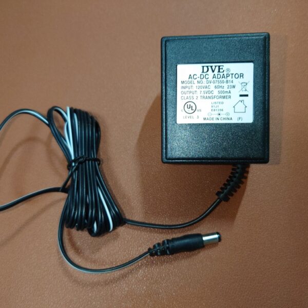 DVE AC-DC ADAPTOR 7.5VDC 500mA